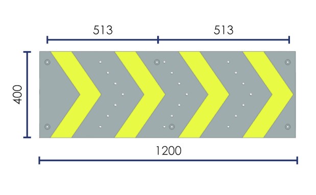 Parking signage arrow with reflectors
