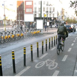 Flexible memory-shape bollard Ø80