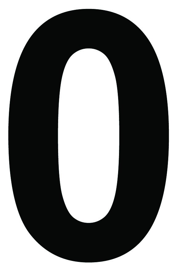 Black adhesive numeral