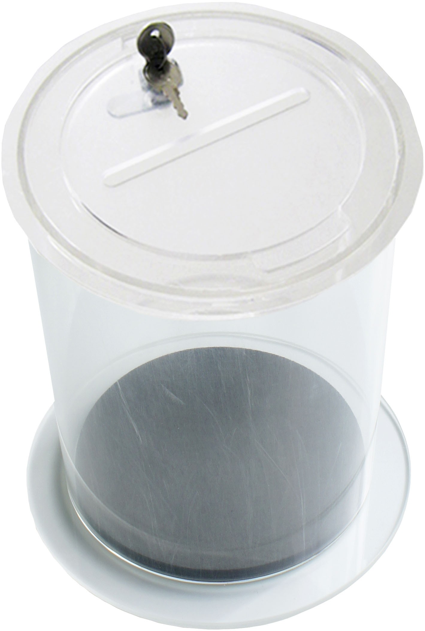 Round ballot box with keys from 15L to 50L