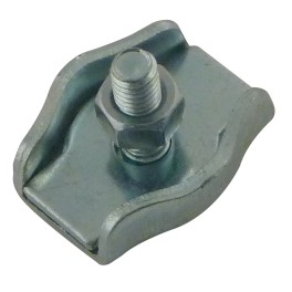 Zinc-plated flat one-bolt wire rope clip - Viso