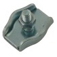 Zinc-plated flat one-bolt wire rope clip - Viso