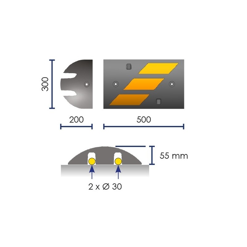High-visibility modular speed bump