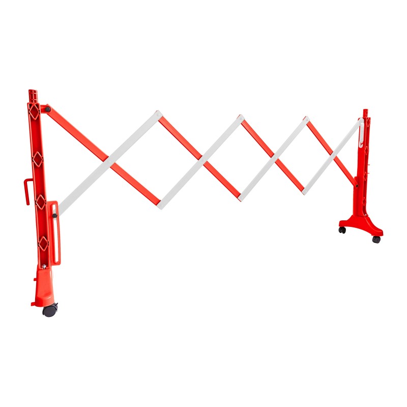 Extendable plastic safety barrier