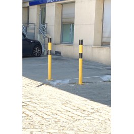 Steel safety bollard to embed