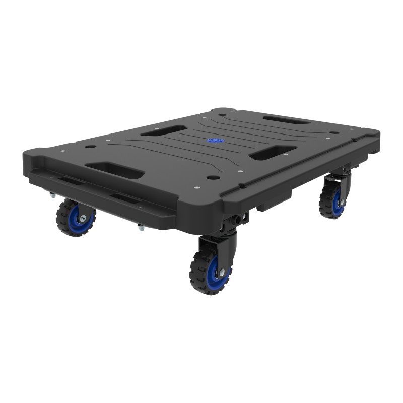 Rolling platform with folding wheels