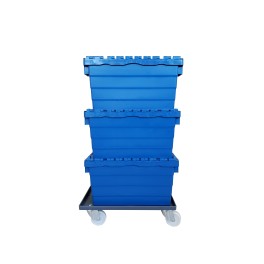 Wheeled trolley for handling crate