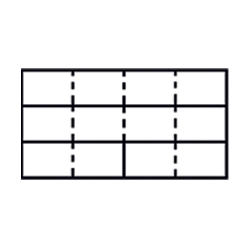 Boite à compartiments et coins caoutchouc