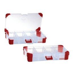Compartment box with rubber corners 