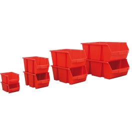 Nestable and stackable bin with a capacity ranging from 1L to 28L