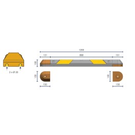 Bordure De Balisage Modulable Caoutchouc