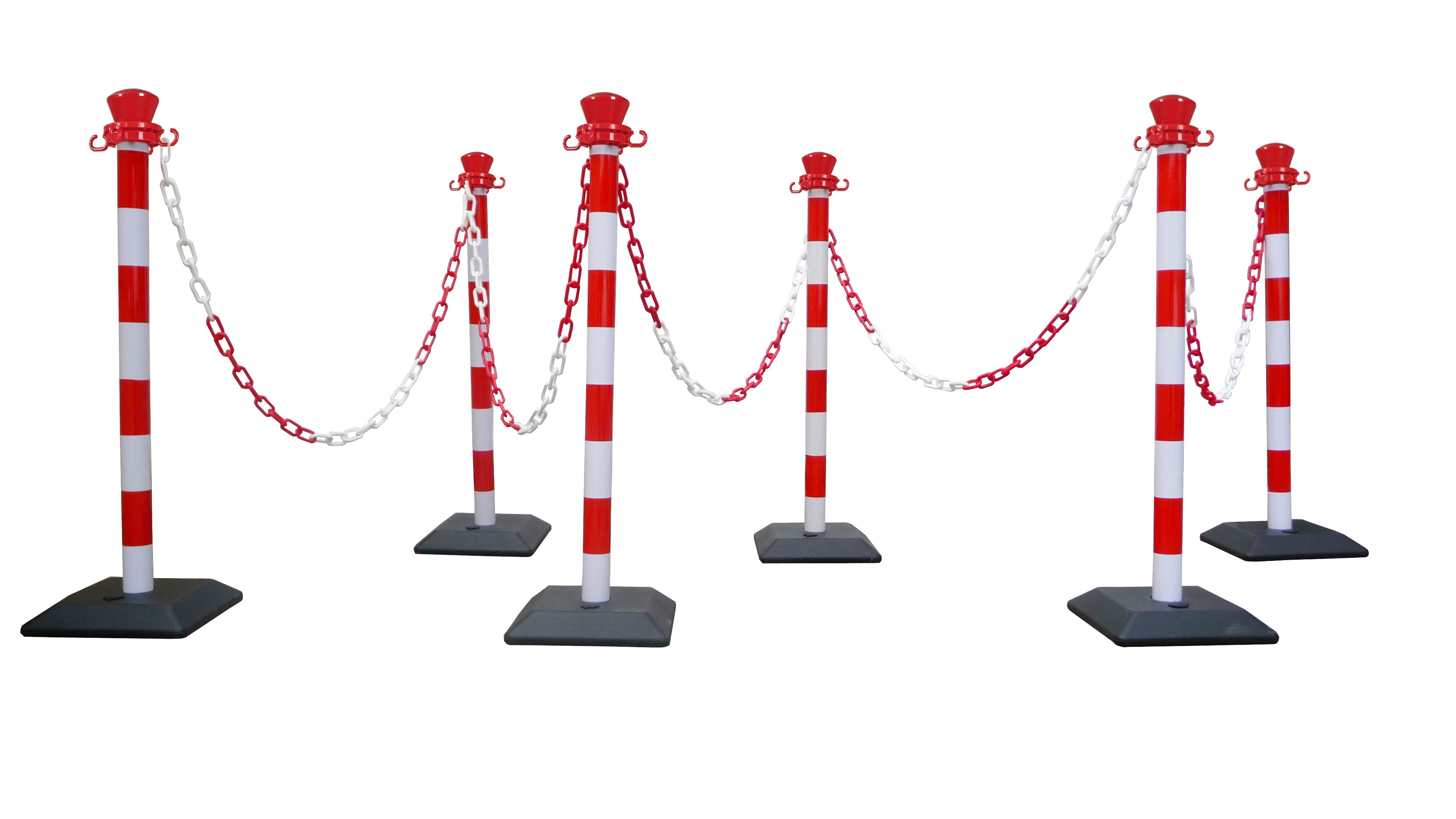 Kit of 6 poteaux abs en kit avec 10 m de chaine - base vide