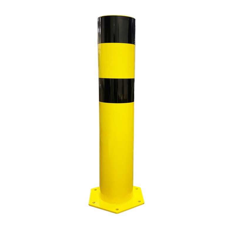 Steel safety bollard to fix