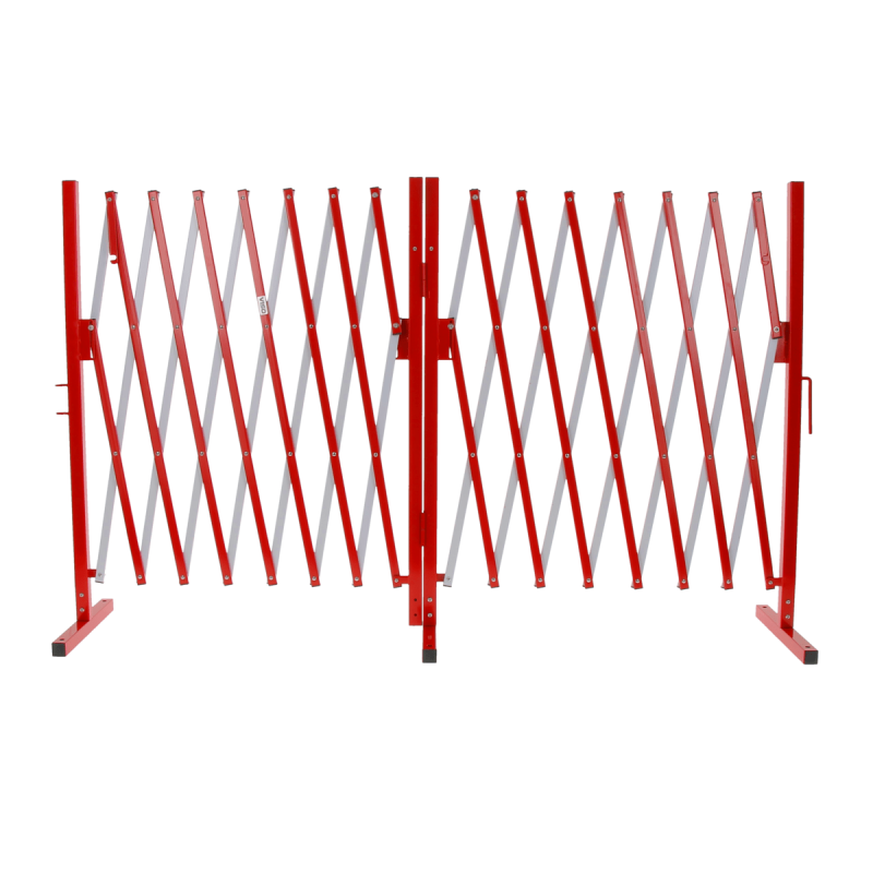 Extendable steel safety barrier