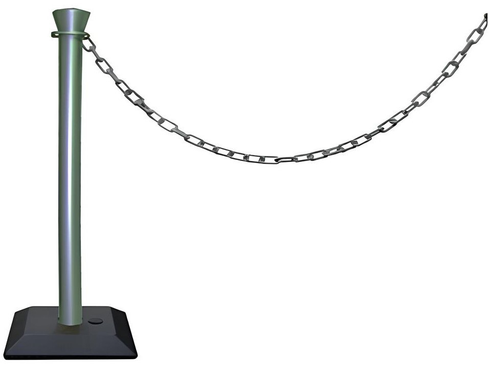 Kit 1 poteau abs monobloc avec chaine 2 m - base lestée
