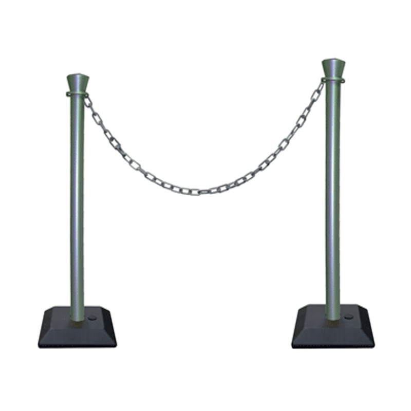 Kit 2 monobloc ABS posts with 2 m chain - empty base