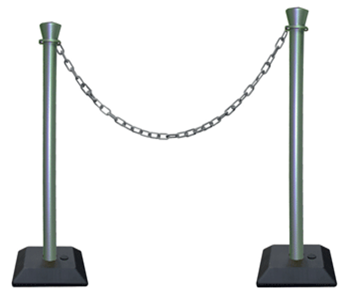 Kit 2 poteaux abs monobloc avec chaine 2 m - base vide