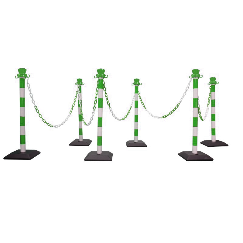 Kit of 6 poteaux abs en kit avec 10 m de chaine - base vide