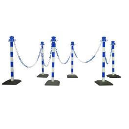 Kit of 6 ABS posts in kit with 10 m of chain - empty base