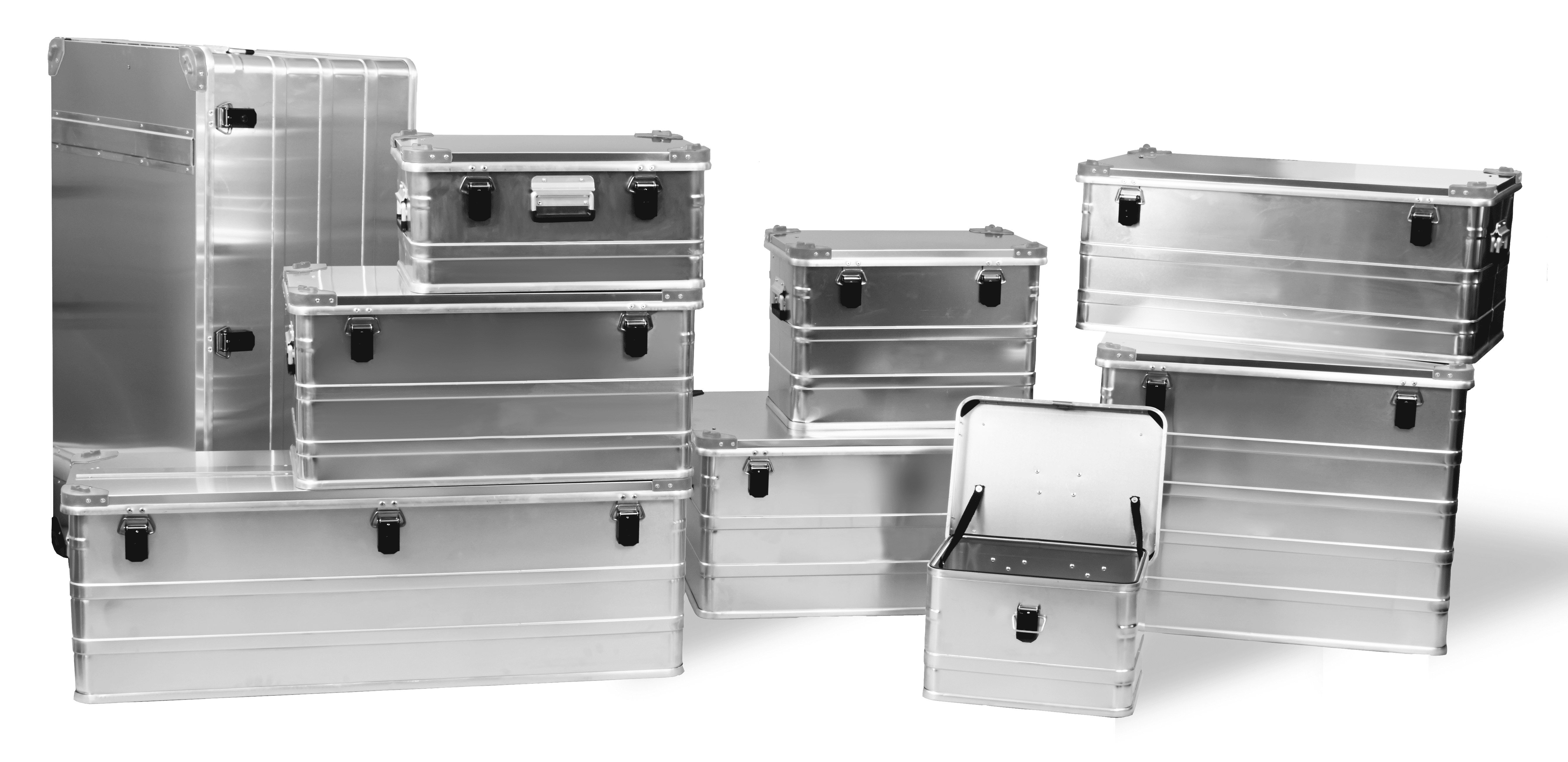 Aluminum crate with corners - 29L to 425L