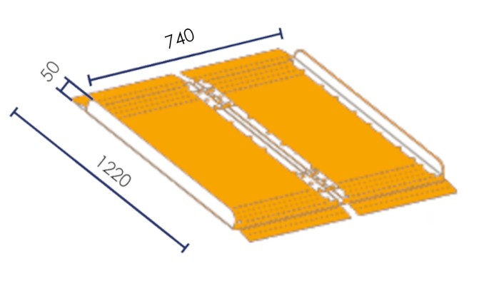 Rampe PMR pliante en aluminium 1.2 m - 300 kg