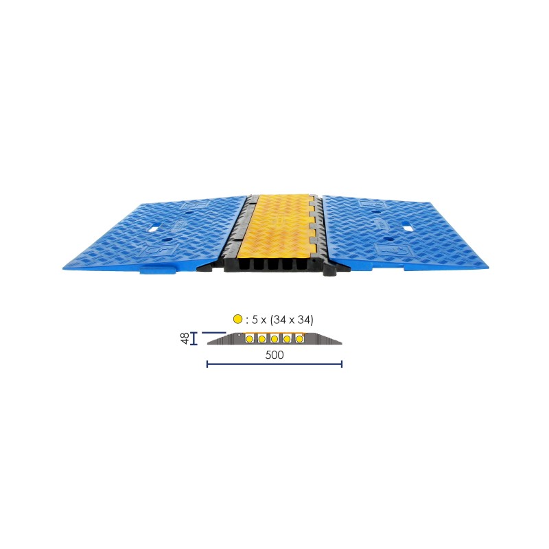 5-CHANNEL CABLE PROTECTOR (34x34 mm) WITH PRM RAMP