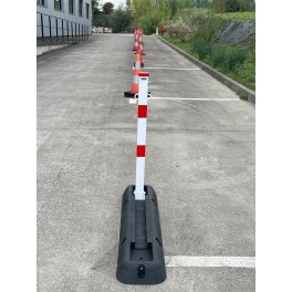 Retractable parking post with protective structure