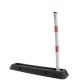 Retractable parking post with protective structure