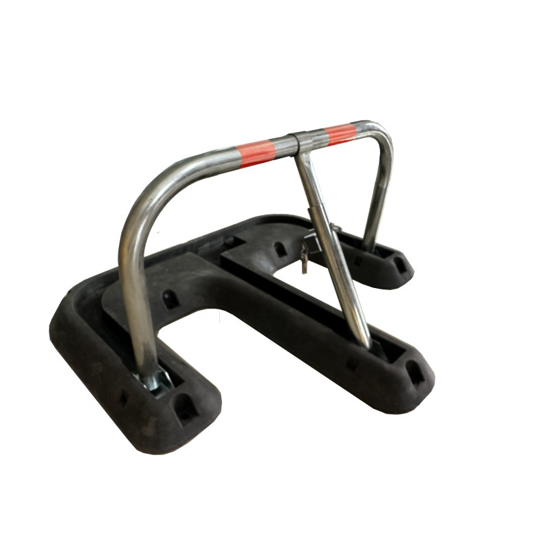Parking bollard with padlock and protective structure