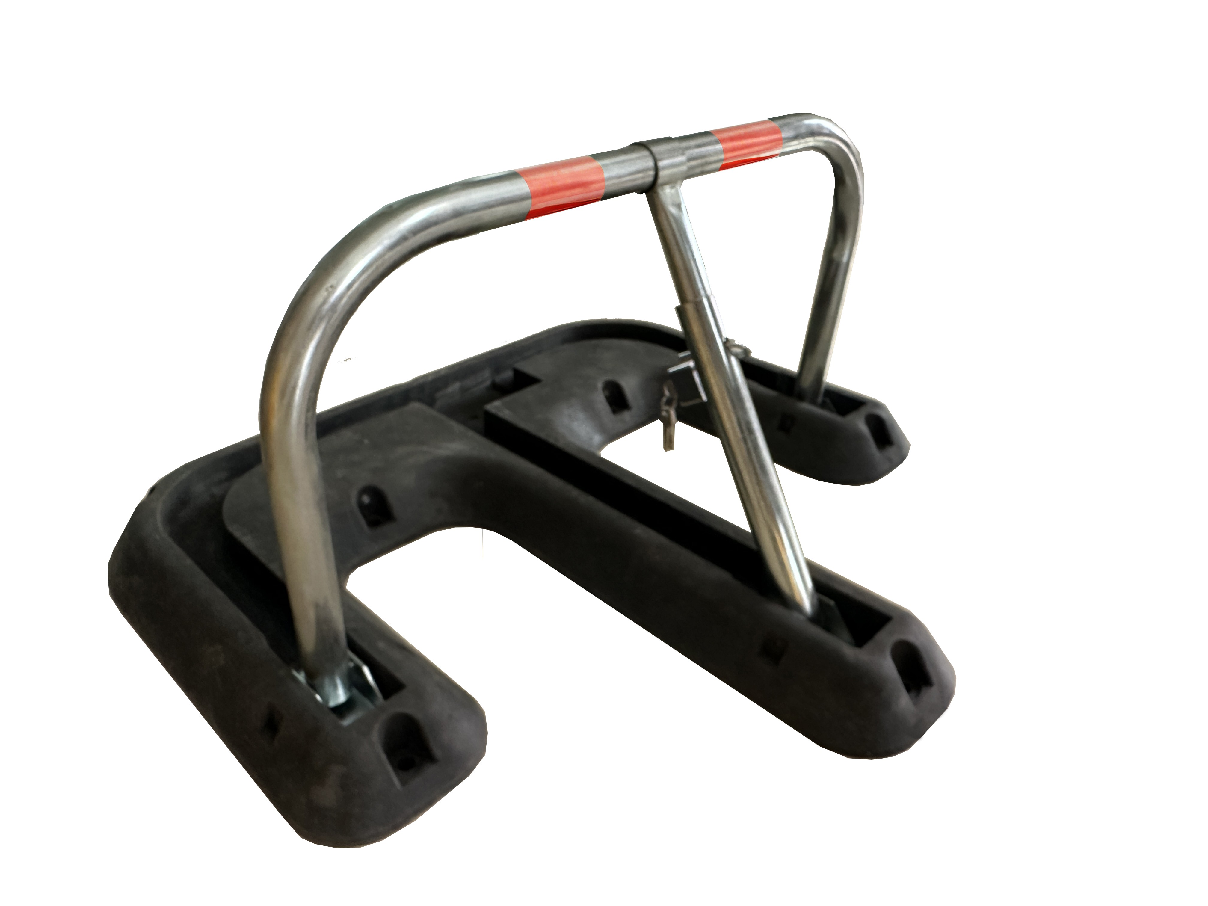 Parking hoop with padlock and protection structure