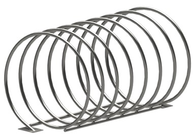 Spiral Bike Rack in Stainless Steel