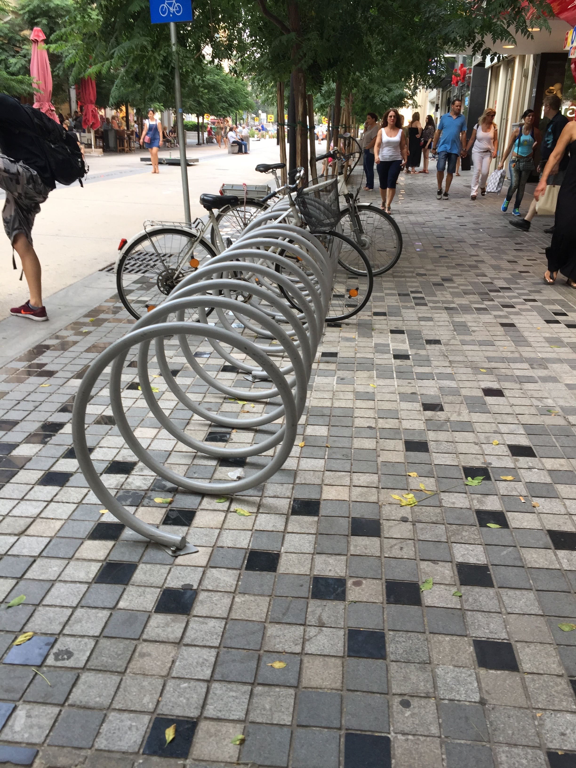 Spiral Bike Rack in Stainless Steel