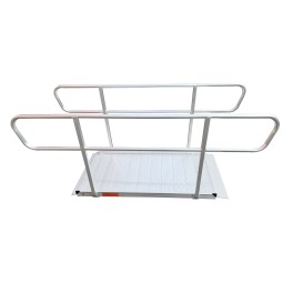 Wheelchair ramp with handrails