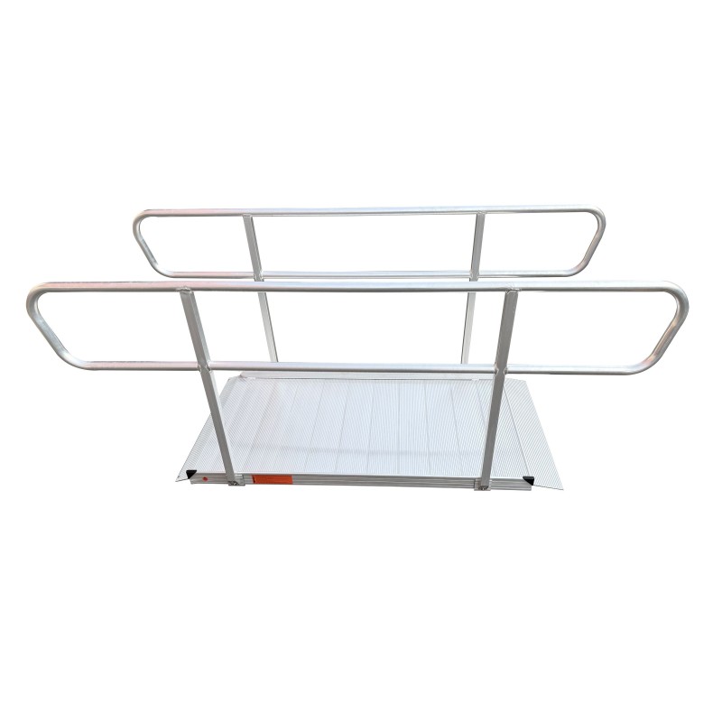 Wheelchair ramp with handrails