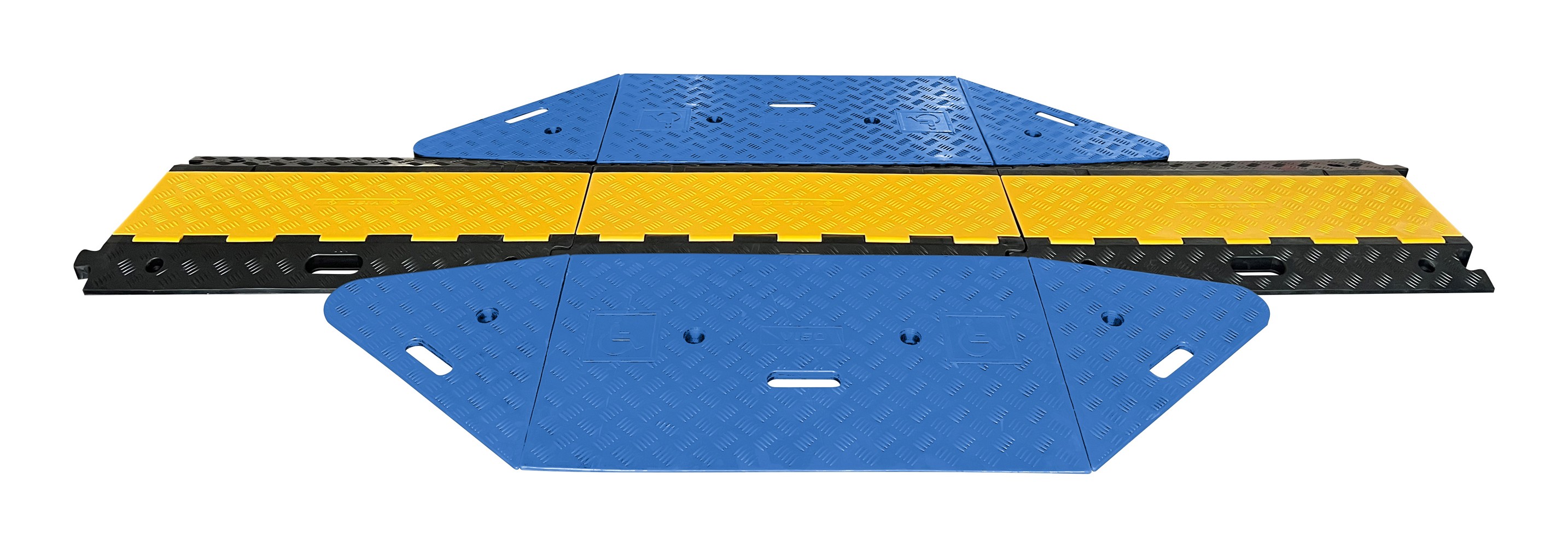 Wheelchair-accessible end caps for CP1071 cable protector