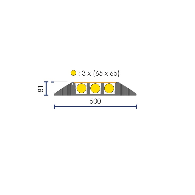 Prm Ramp 3-CHANNEL CABLE PROTECTOR (ø 65 mm) WITH PRM RAMP