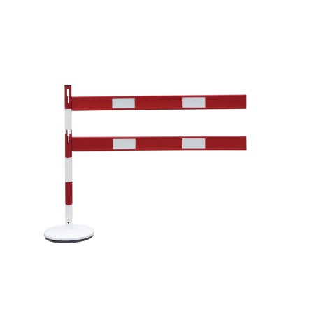 1 steel post with 2 barriers