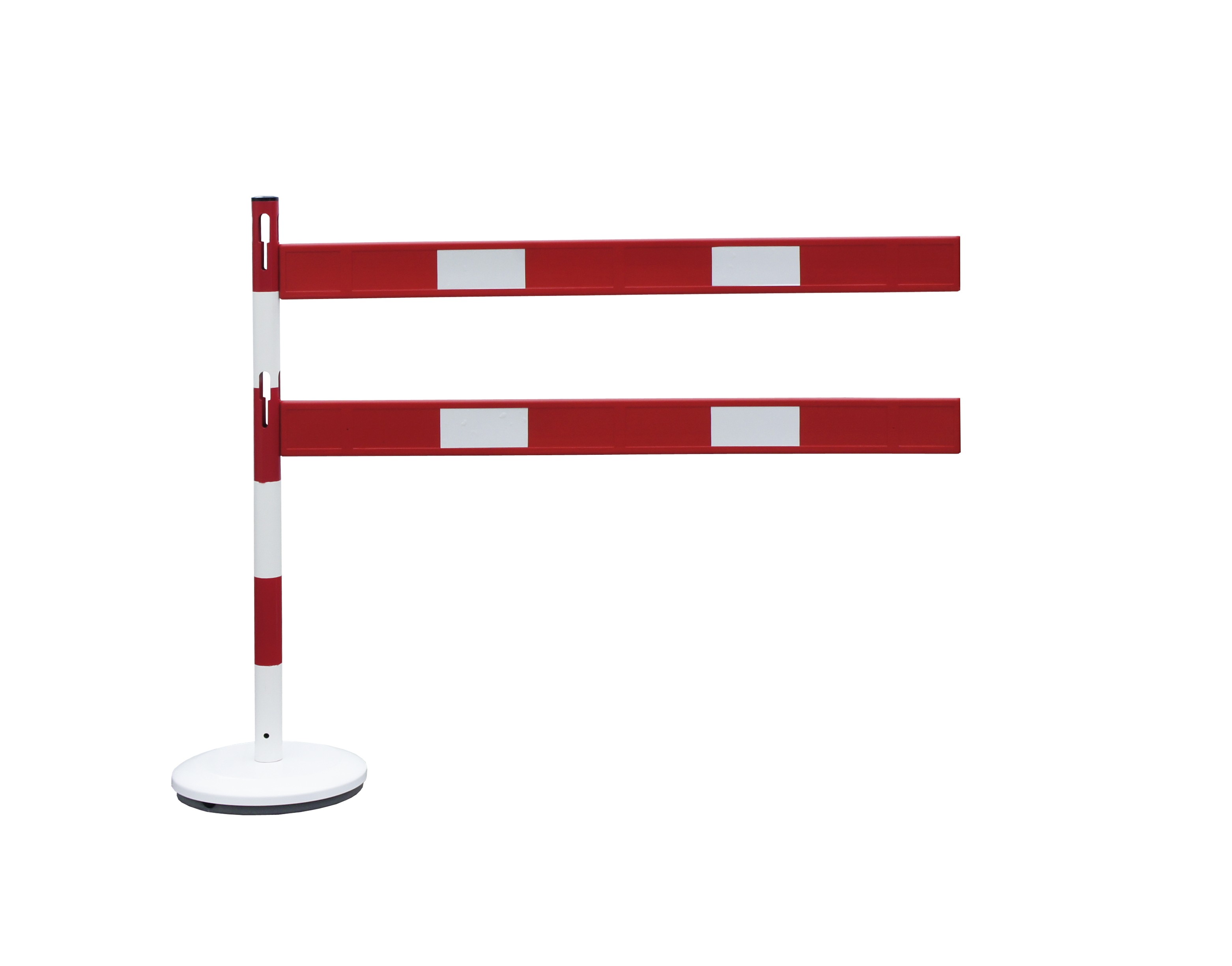 1 steel post with 2 barriers