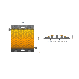 4-Channel Truck Cable Protector (2 x Ø 60 mm and 2 x Ø 90 mm) – with PRM Ramp