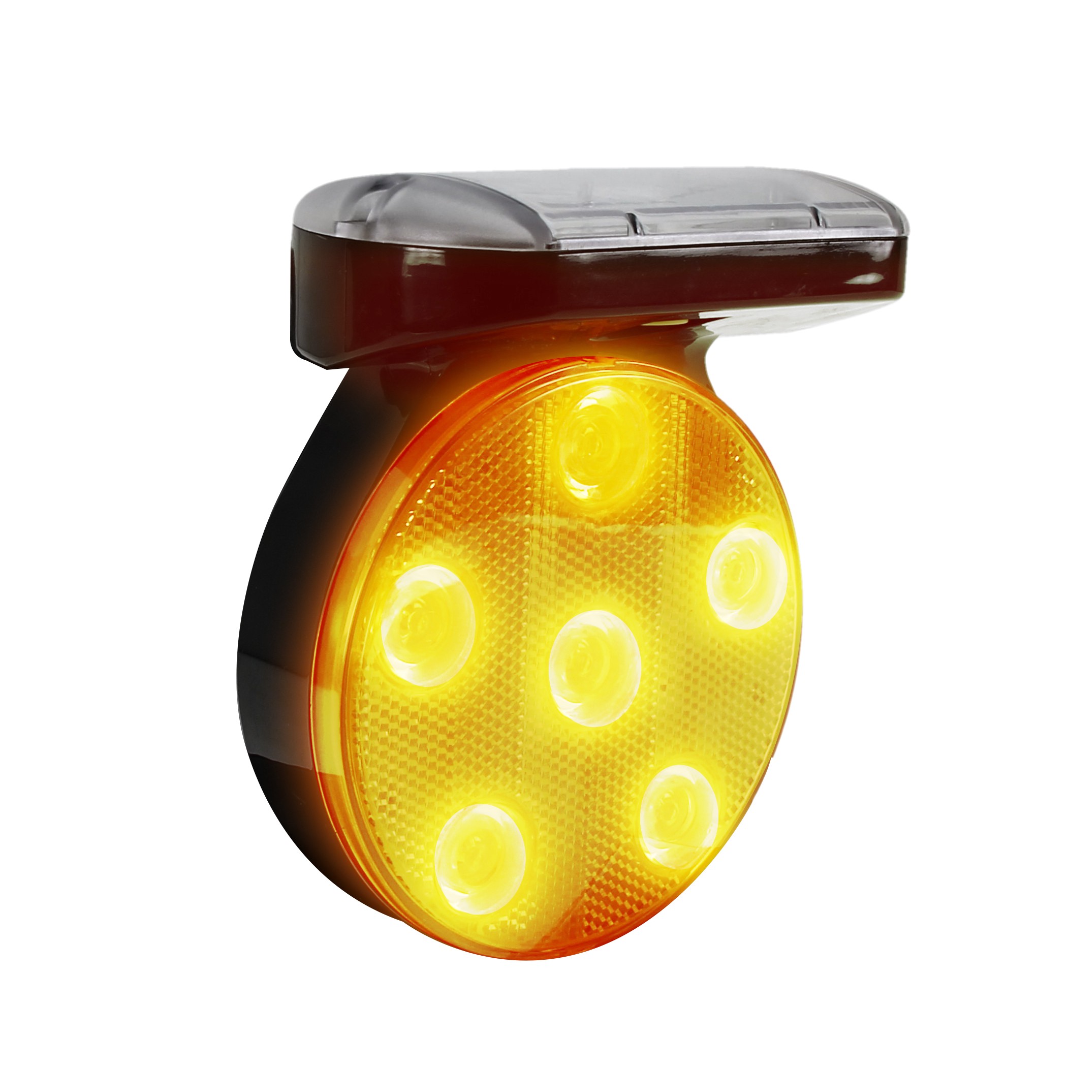 Magnetic solar-powered flashlight