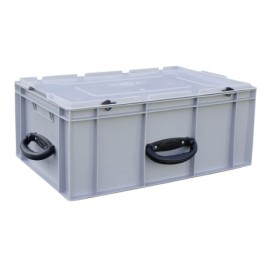 Handling crate with a lid, available in capacities ranging from 10 liters to 50 liters