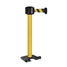 Poteau de guidage extérieur à sangle premium base lourde à roulettes