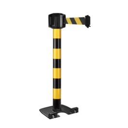 Poteau de guidage extérieur à sangle premium base lourde à roulettes