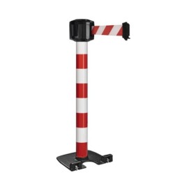 Poteau de guidage extérieur à sangle premium base lourde à roulettes