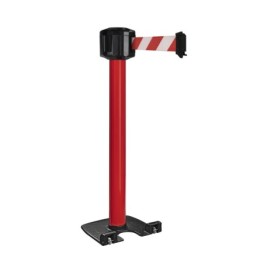 Poteau de guidage extérieur à sangle premium base lourde à roulettes