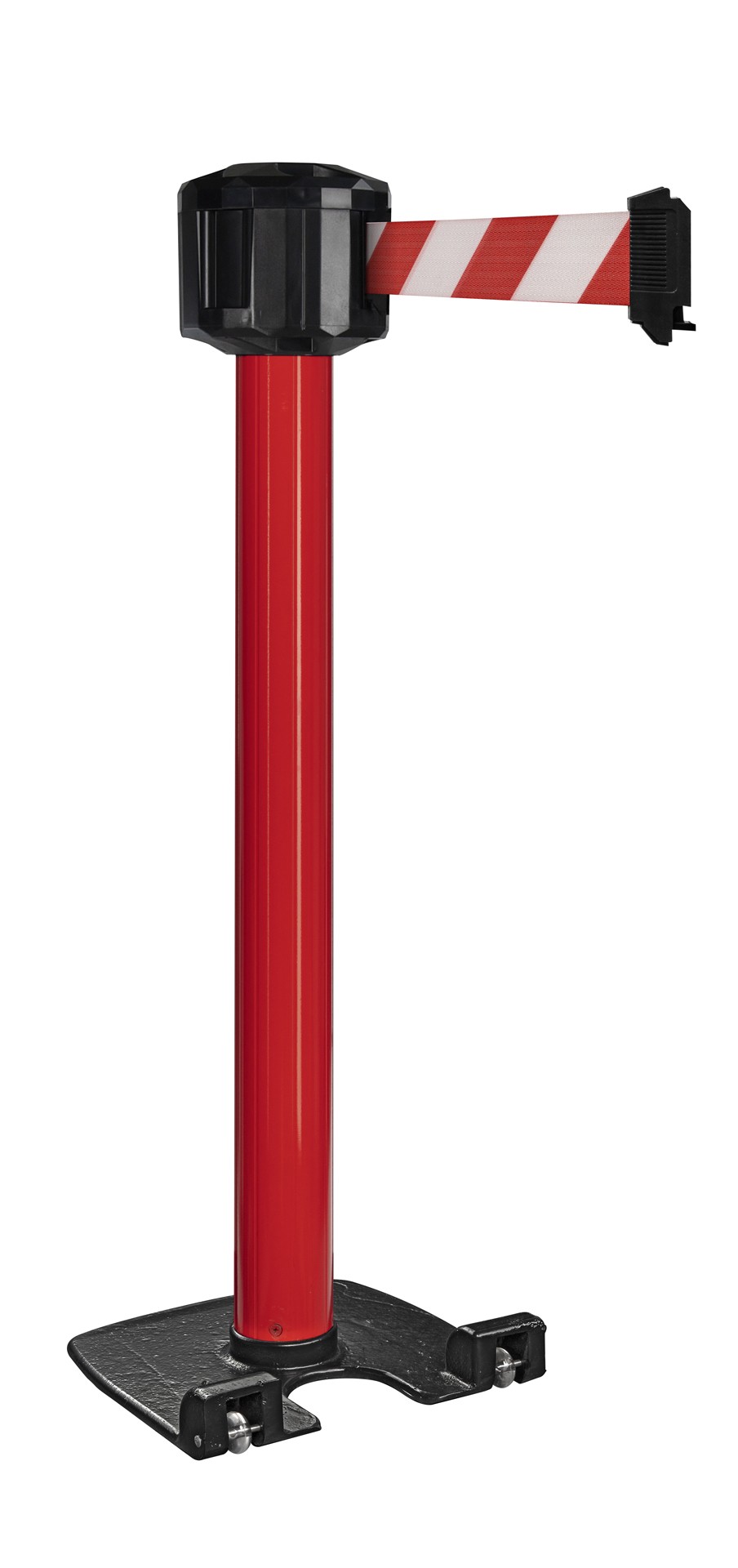 Poteau de guidage extérieur à sangle premium base lourde à roulettes