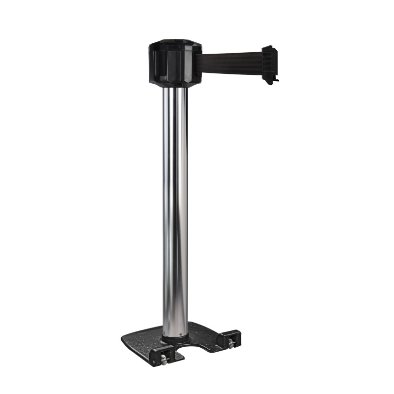 Poteau de guidage extérieur à sangle premium base lourde à roulettes