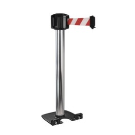 Poteau de guidage extérieur à sangle premium base lourde à roulettes