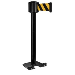 Poteau de guidage extérieur à sangle premium base lourde à roulettes