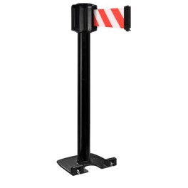Poteau de guidage extérieur à sangle premium base lourde à roulettes